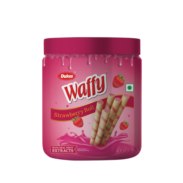 DUKES WAFFY ROLLS STRAWBERY JAR 250g